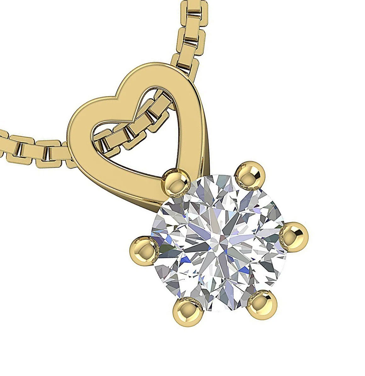Beautiful Natural Diamond Gold I1/SI1 G 0.25Carat Heart Solitaire Pendant Necklace 4.10 MM - Image 11