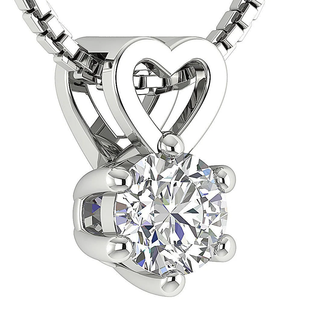 Beautiful Natural Diamond Gold I1/SI1 G 0.25Carat Heart Solitaire Pendant Necklace 4.10 MM - Image 6