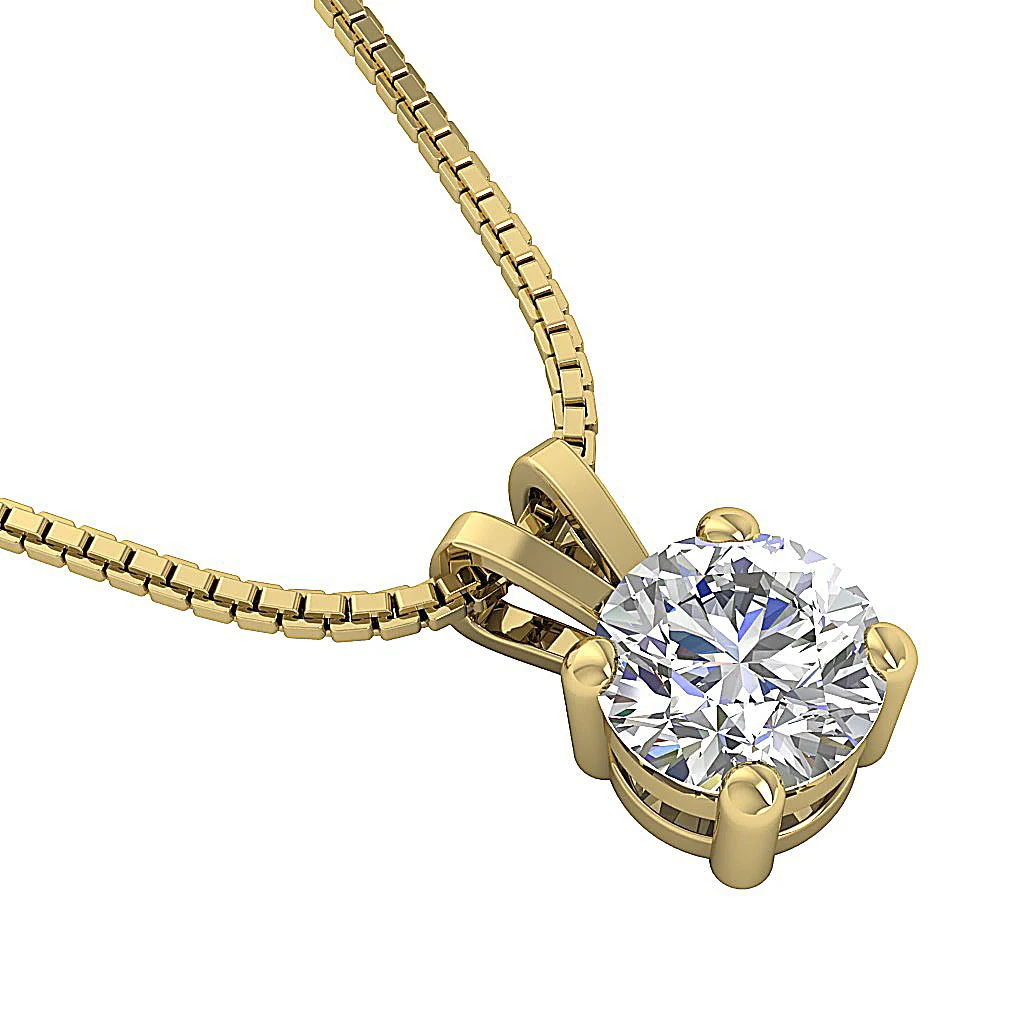 0.50-1.00 Carat Round Cut Lab Grown Diamond Solitaire Pendant 14k Solid Gold Necklace VS-F Color - Image 10