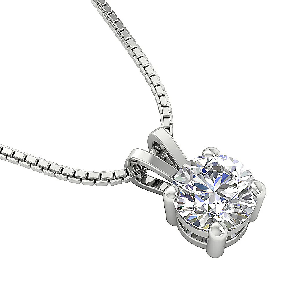 0.50-1.00 Carat Round Cut Lab Grown Diamond Solitaire Pendant 14k Solid Gold Necklace VS-F Color - Image 12
