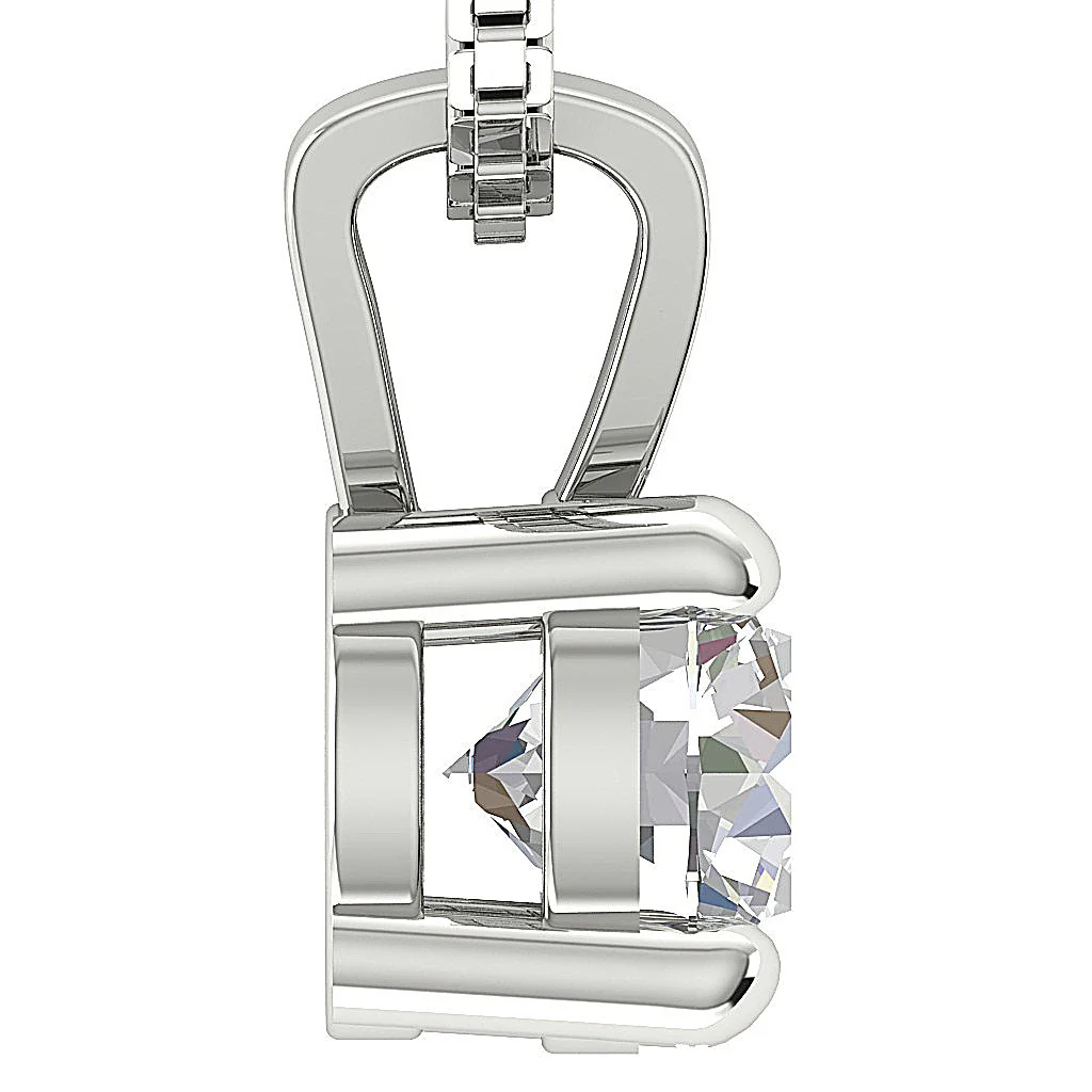 0.50-1.00 Carat Round Cut Lab Grown Diamond Solitaire Pendant 14k Solid Gold Necklace VS-F Color - Image 4