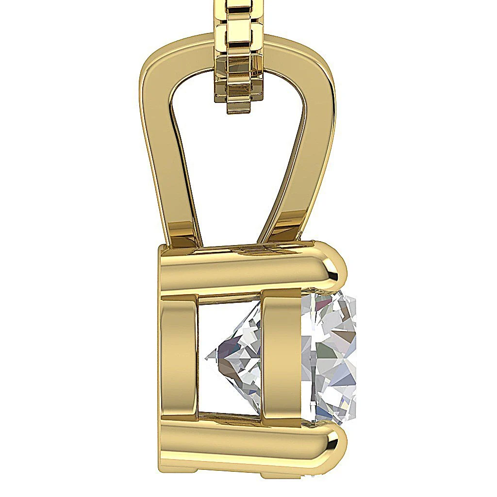 0.50-1.00 Carat Round Cut Lab Grown Diamond Solitaire Pendant 14k Solid Gold Necklace VS-F Color - Image 5
