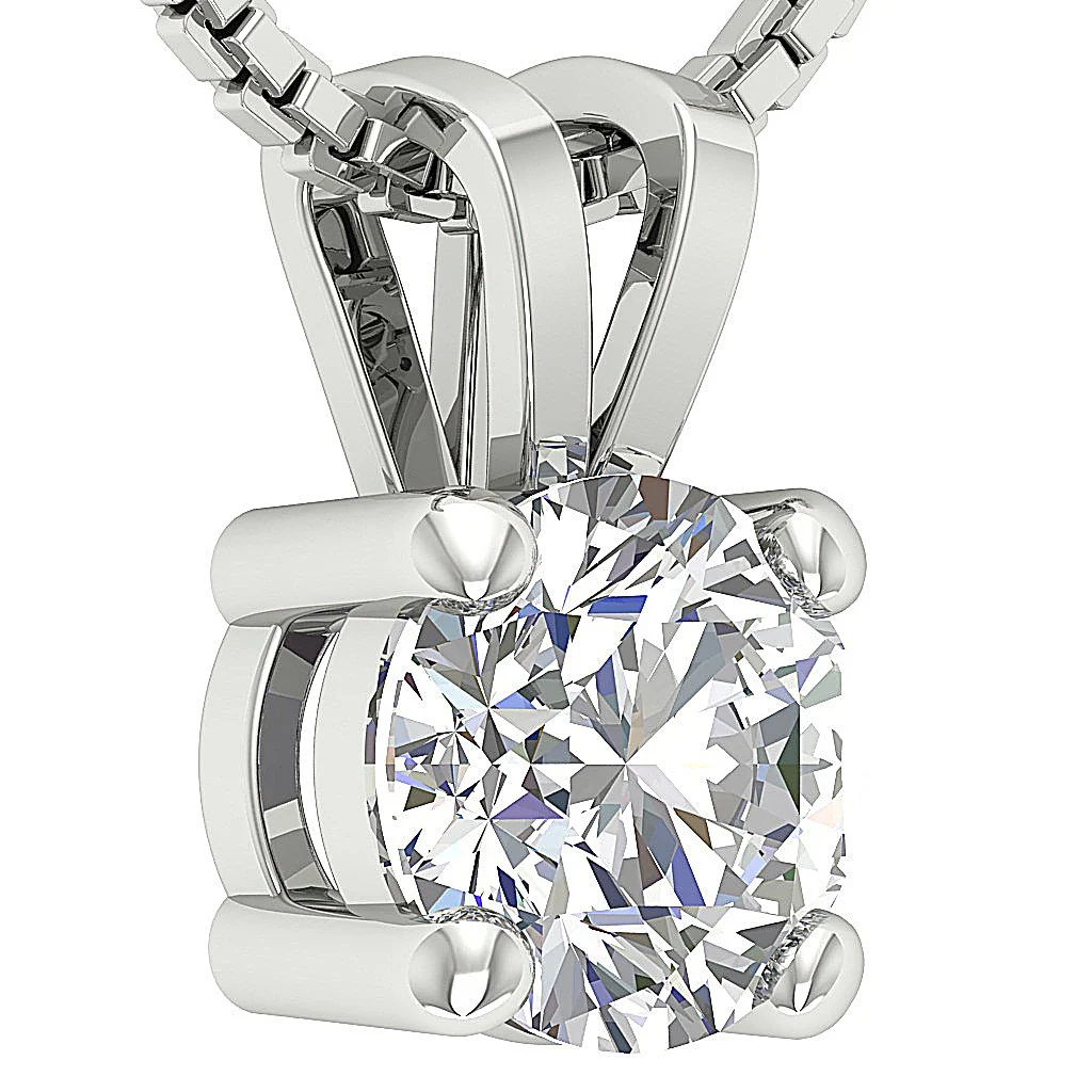 0.50-1.00 Carat Round Cut Lab Grown Diamond Solitaire Pendant 14k Solid Gold Necklace VS-F Color - Image 7