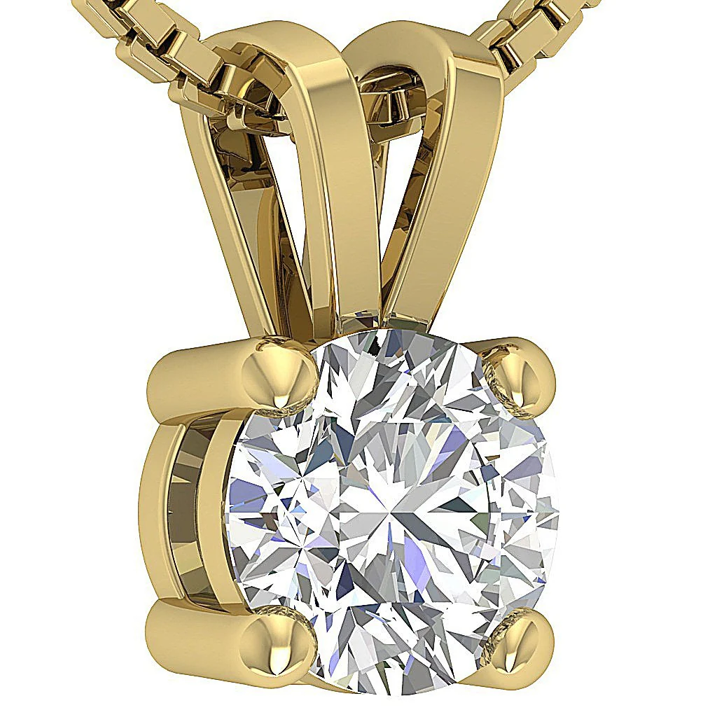 0.50-1.00 Carat Round Cut Lab Grown Diamond Solitaire Pendant 14k Solid Gold Necklace VS-F Color - Image 8