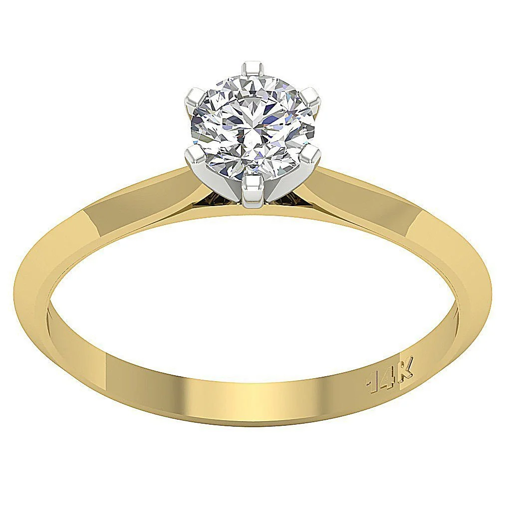 0.55Ct Round Genuine Diamond Solitaire Engagement Ring in 14k/18k White Gold (G Color, SI1/I1) - Image 2