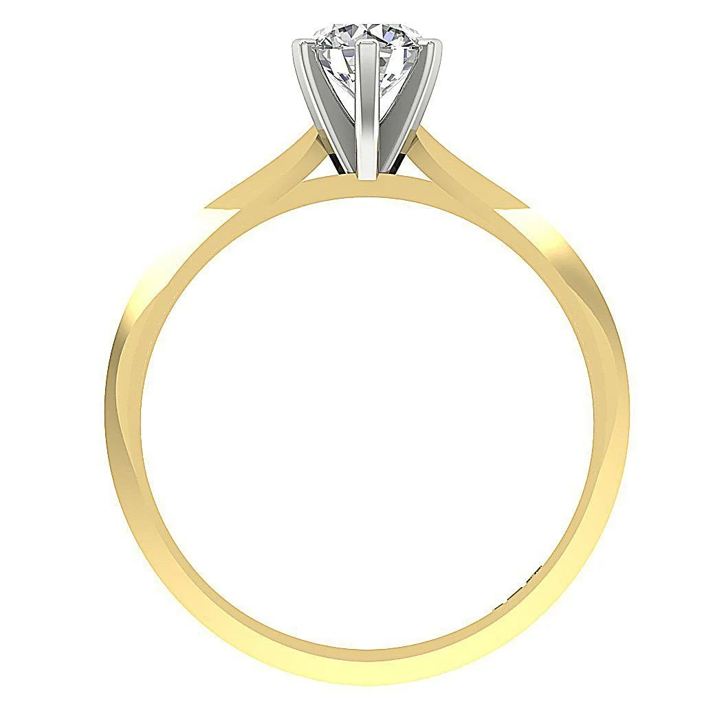 0.55Ct Round Genuine Diamond Solitaire Engagement Ring in 14k/18k White Gold (G Color, SI1/I1) - Image 3