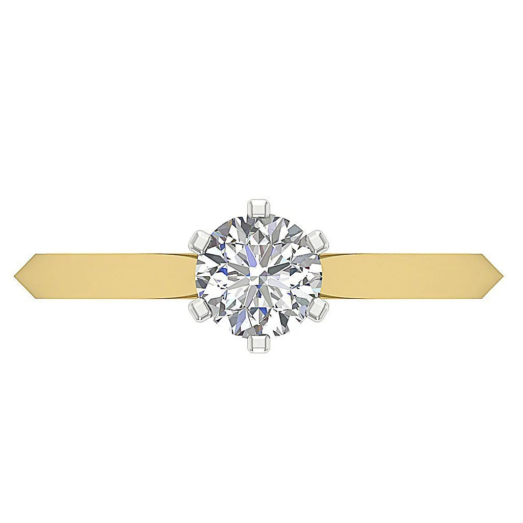 0.55Ct Round Genuine Diamond Solitaire Engagement Ring in 14k/18k White Gold (G Color, SI1/I1) - Image 4