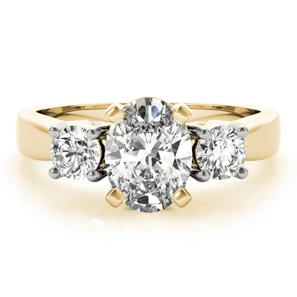 0.85-2.25 Carat Oval Lab Created Side Two Round Diamond 3-Stone Engagement Ring - Image 10