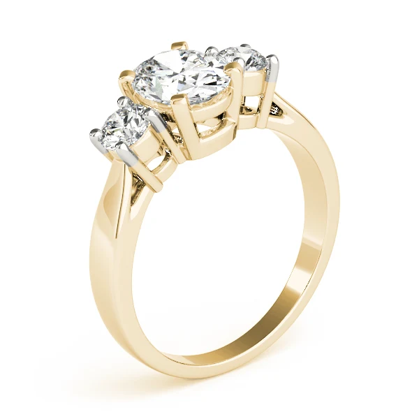 0.85-2.25 Carat Oval Lab Created Side Two Round Diamond 3-Stone Engagement Ring - Image 4