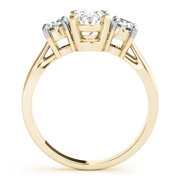 0.85-2.25 Carat Oval Lab Created Side Two Round Diamond 3-Stone Engagement Ring - Image 7