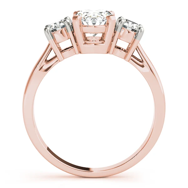 0.85-2.25 Carat Oval Lab Created Side Two Round Diamond 3-Stone Engagement Ring - Image 8