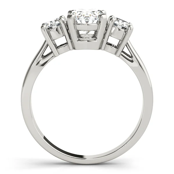 0.85-2.25 Carat Oval Lab Created Side Two Round Diamond 3-Stone Engagement Ring - Image 9