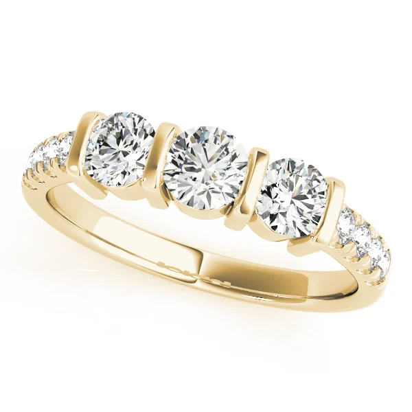 0.95 CT Lab Grown Diamond 3-Stone Anniversary Ring | VS Clarity, F Color - Image 2