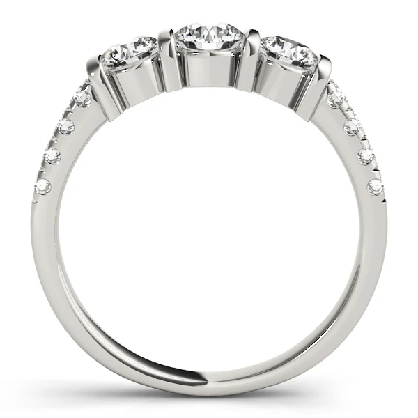 0.95 CT Lab Grown Diamond 3-Stone Anniversary Ring | VS Clarity, F Color - Image 6