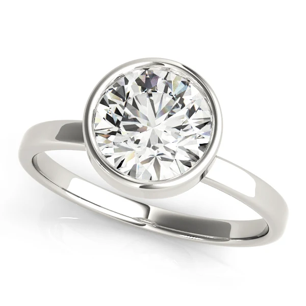 1.00-1.25 Carat Round Brilliant Cut VS-F Lab Grown Diamond Full Bezel Set Engagement Ring in 14K Gold