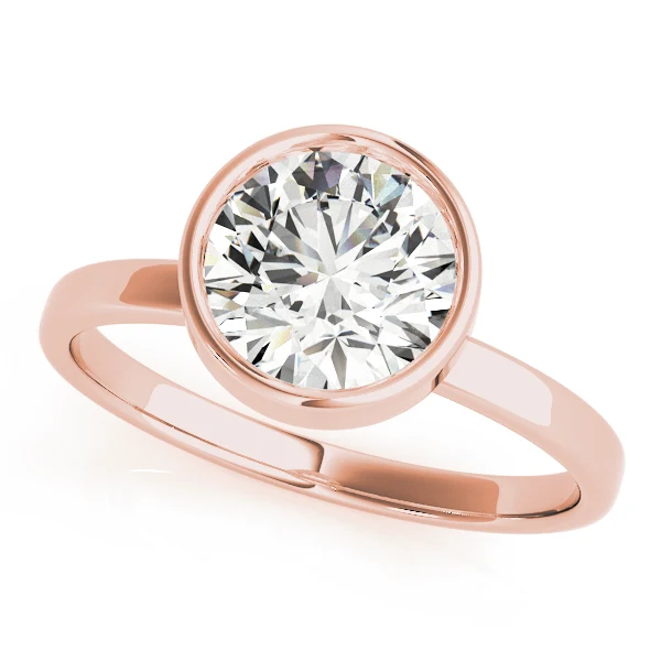 1.00-1.25 Carat Round Brilliant Cut VS-F Lab Grown Diamond Full Bezel Set Engagement Ring in 14K Gold - Image 3