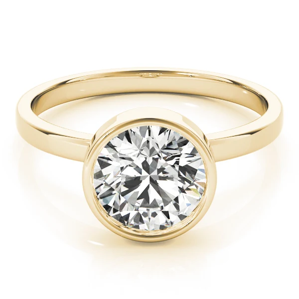 1.00-1.25 Carat Round Brilliant Cut VS-F Lab Grown Diamond Full Bezel Set Engagement Ring in 14K Gold - Image 4