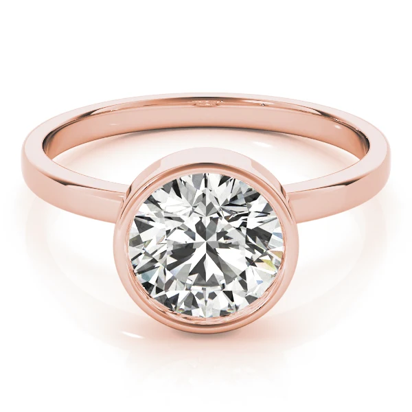 1.00-1.25 Carat Round Brilliant Cut VS-F Lab Grown Diamond Full Bezel Set Engagement Ring in 14K Gold - Image 5