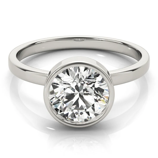 1.00-1.25 Carat Round Brilliant Cut VS-F Lab Grown Diamond Full Bezel Set Engagement Ring in 14K Gold - Image 6