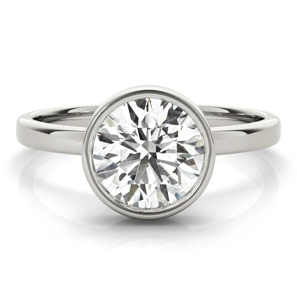 1.00-1.25 Carat Round Brilliant Cut VS-F Lab Grown Diamond Full Bezel Set Engagement Ring in 14K Gold - Image 8