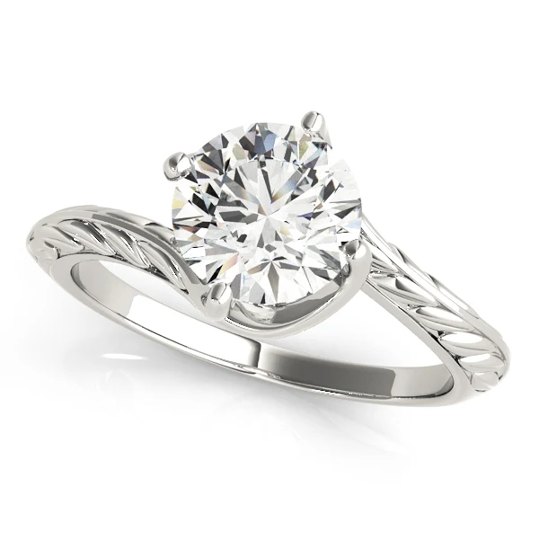 1.00-1.75 CT VS F Round Lab Grown Diamond Designer Bypass Petal Solitaire Ring in 14K Rose Gold - Image 3
