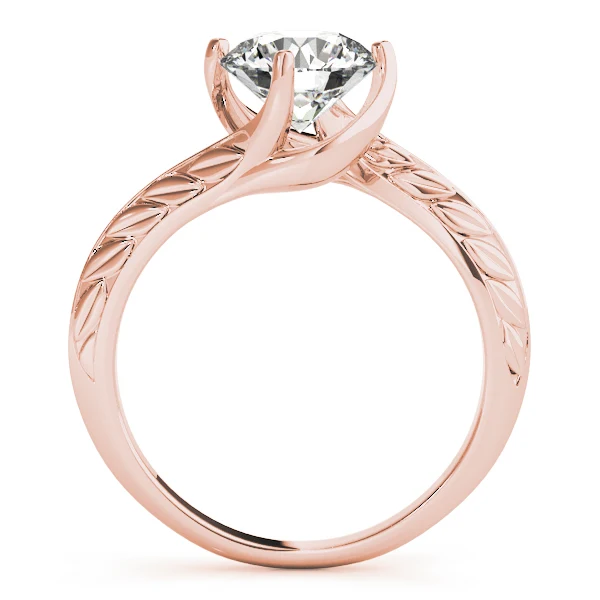 1.00-1.75 CT VS F Round Lab Grown Diamond Designer Bypass Petal Solitaire Ring in 14K Rose Gold - Image 5