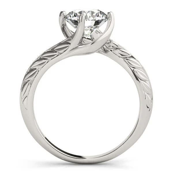 1.00-1.75 CT VS F Round Lab Grown Diamond Designer Bypass Petal Solitaire Ring in 14K Rose Gold - Image 6