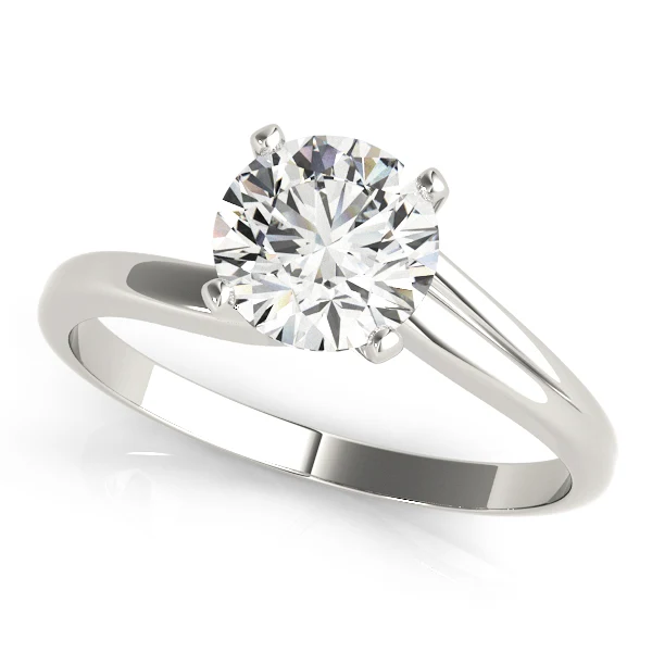 1.00-3.00 Carat VS F Round Lab Grown Diamond Solitaire Swirl Engagement Ring 14K Solid Gold