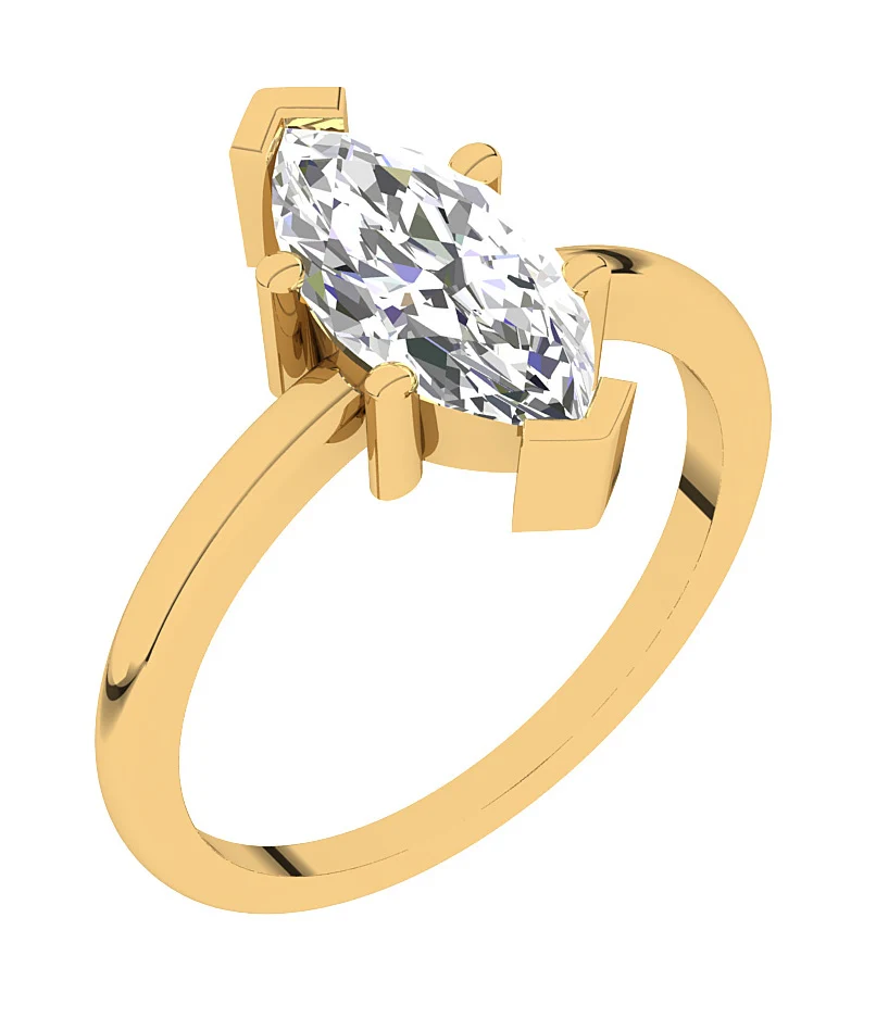 1.00-3.00 Ct Marquise Lab Grown Diamond Solitaire Ring in 14K Gold (VS F) - Image 3