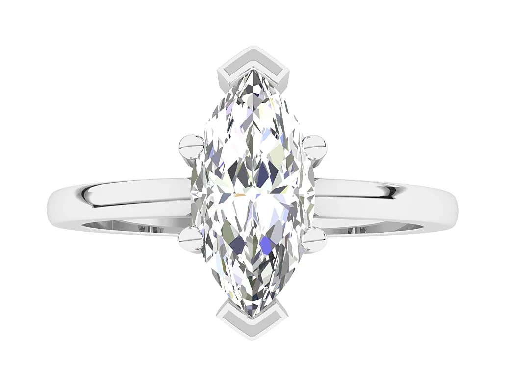 1.00-3.00 Ct Marquise Lab Grown Diamond Solitaire Ring in 14K Gold (VS F) - Image 6
