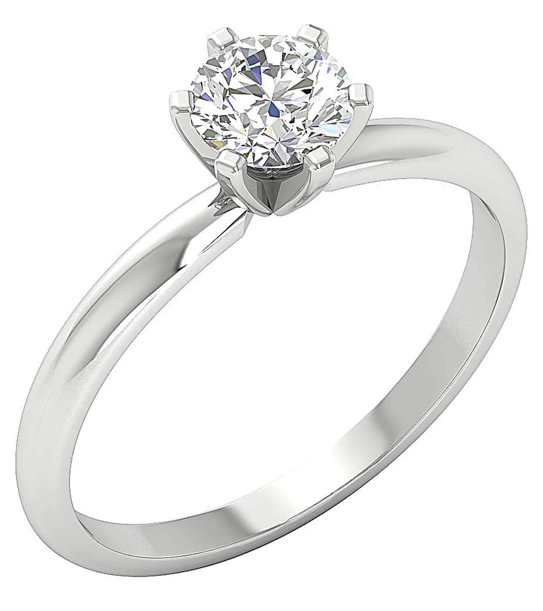 Timeless 6 Prong Solitaire Lab-Grown Diamond Engagement Ring 0.50-1.00 Ct 14K Solid Gold