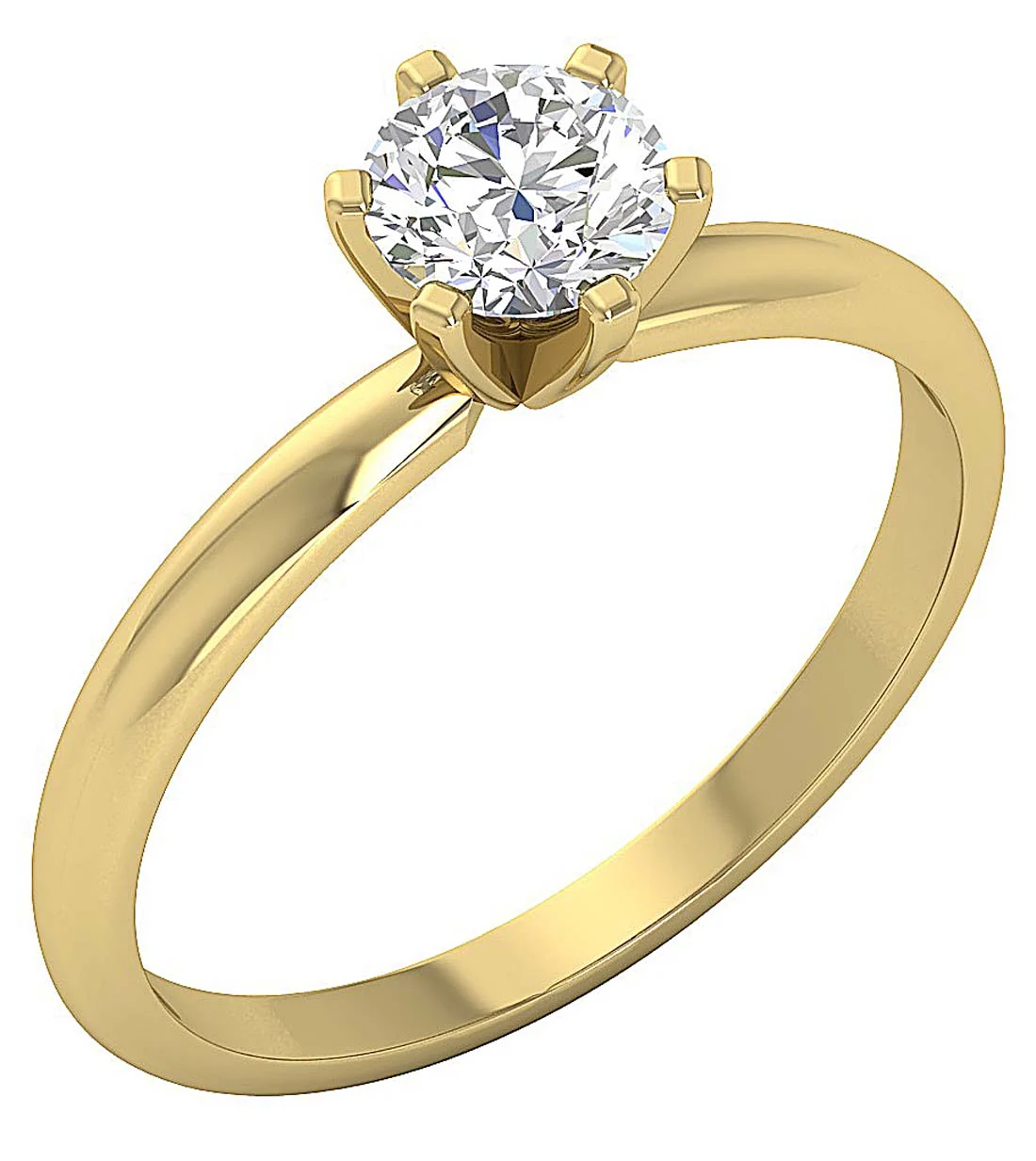 Timeless 6 Prong Solitaire Lab-Grown Diamond Engagement Ring 0.50-1.00 Ct 14K Solid Gold - Image 2