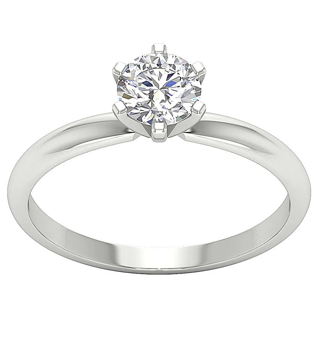Timeless 6 Prong Solitaire Lab-Grown Diamond Engagement Ring 0.50-1.00 Ct 14K Solid Gold - Image 4