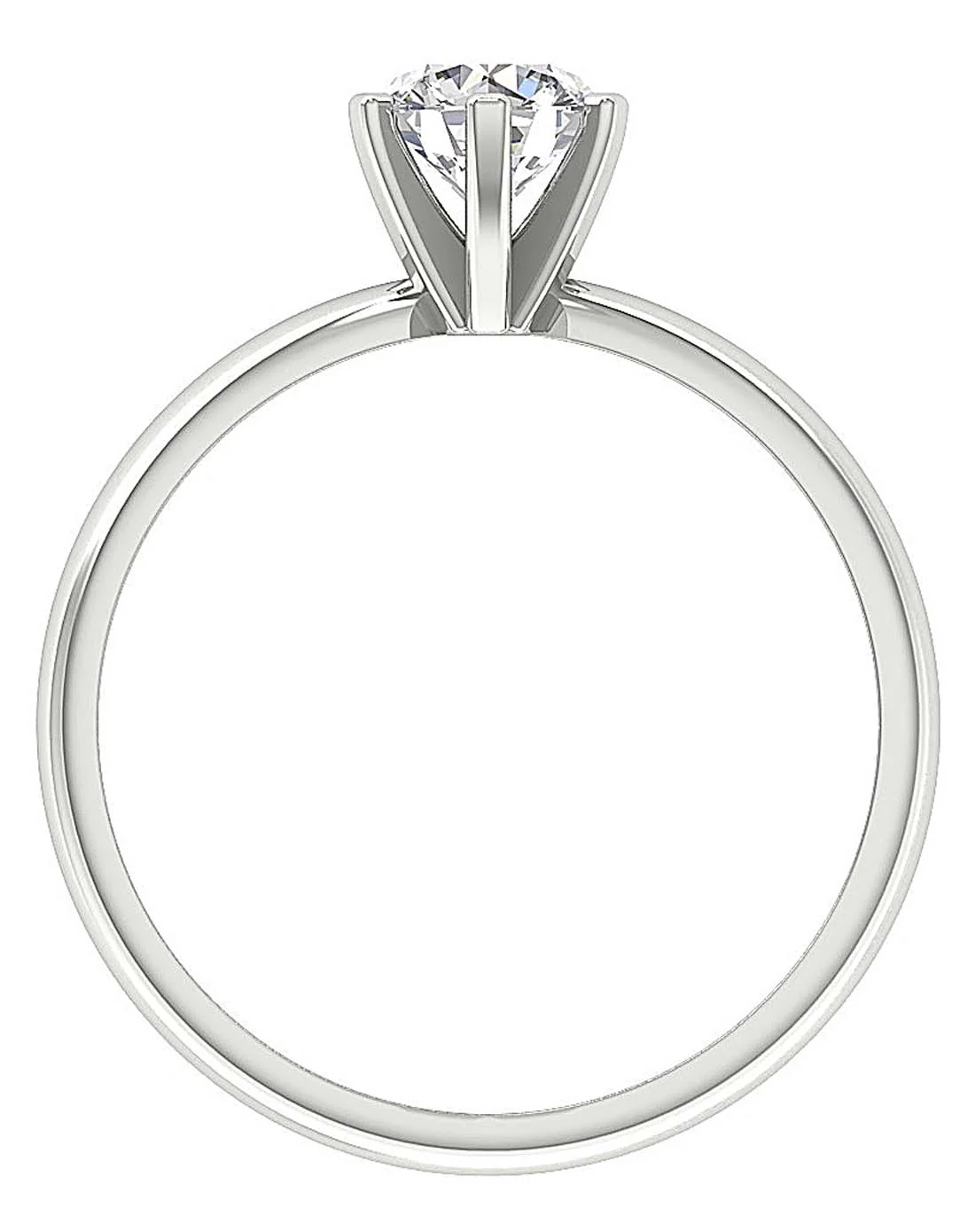 Timeless 6 Prong Solitaire Lab-Grown Diamond Engagement Ring 0.50-1.00 Ct 14K Solid Gold - Image 5