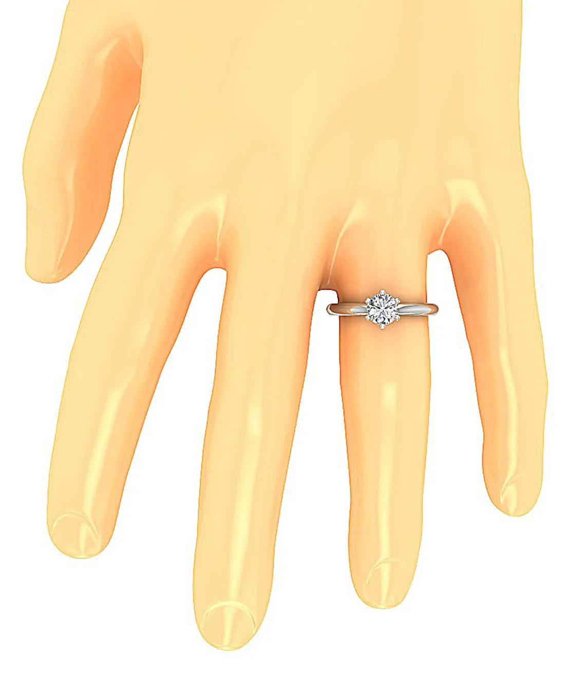 Timeless 6 Prong Solitaire Lab-Grown Diamond Engagement Ring 0.50-1.00 Ct 14K Solid Gold - Image 9