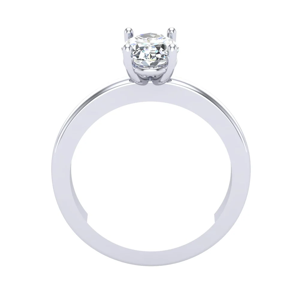 1.00 Ct Oval Cut Lab Grown Diamond Solitaire Engagement Ring | 14K Gold (VS F) - Image 5