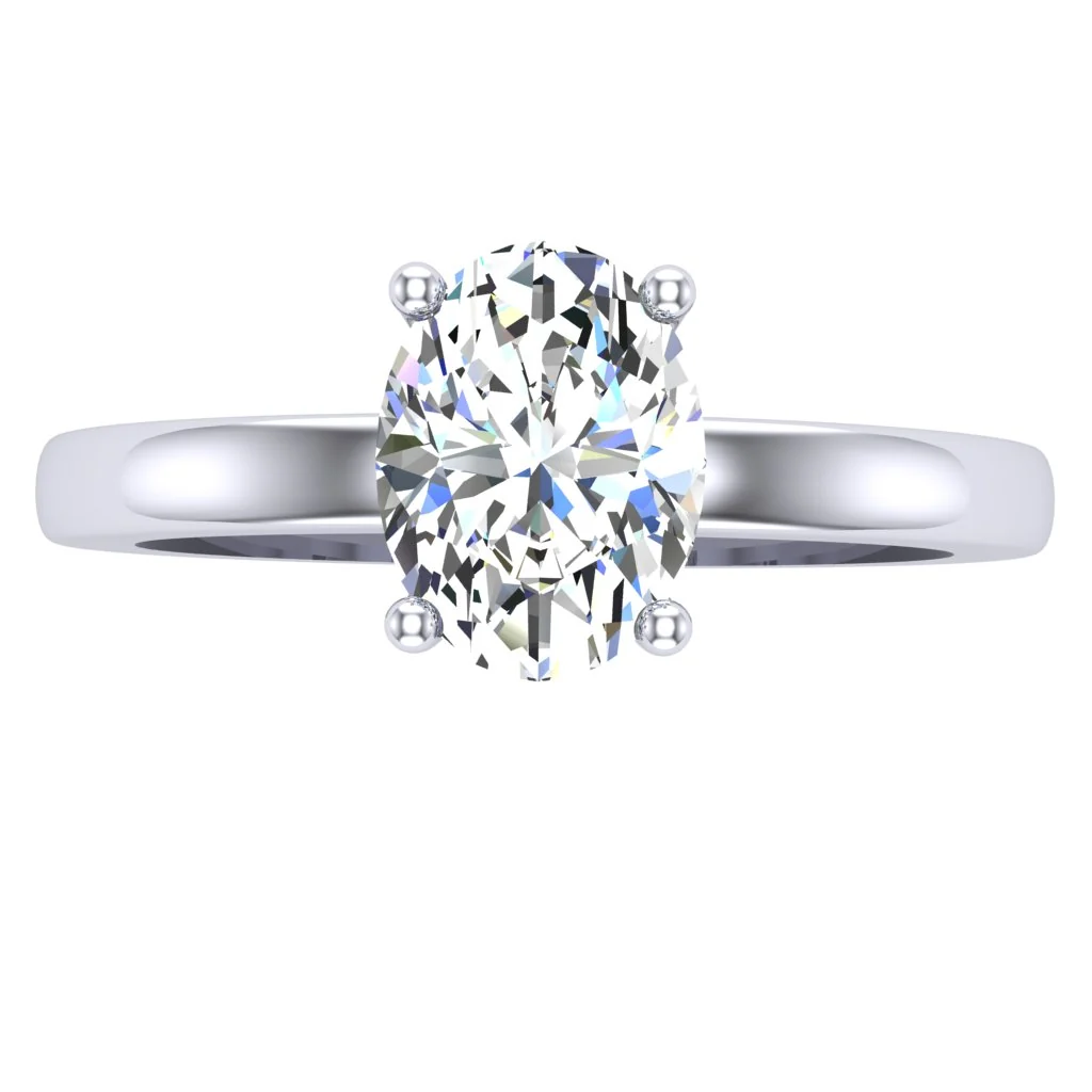 1.00 Ct Oval Cut Lab Grown Diamond Solitaire Engagement Ring | 14K Gold (VS F) - Image 6