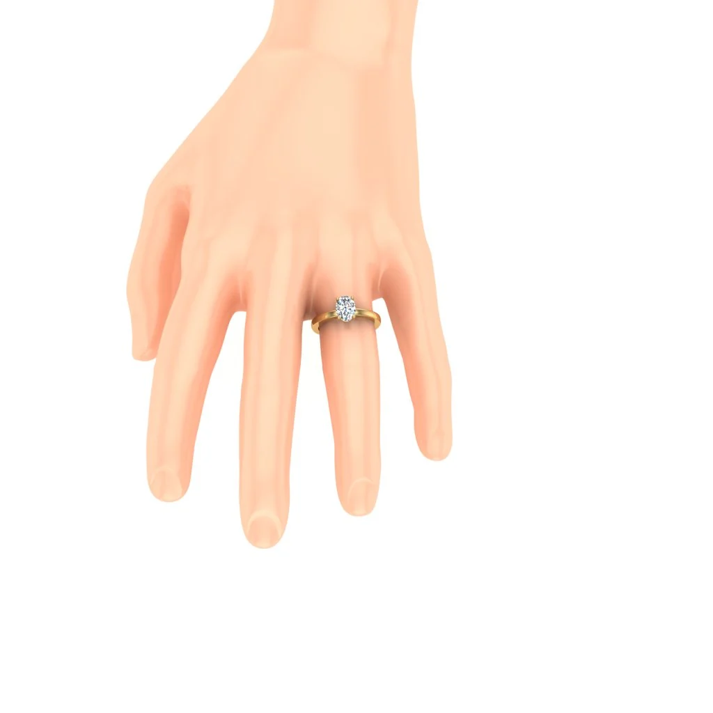 1.00 Ct Oval Cut Lab Grown Diamond Solitaire Engagement Ring | 14K Gold (VS F) - Image 7