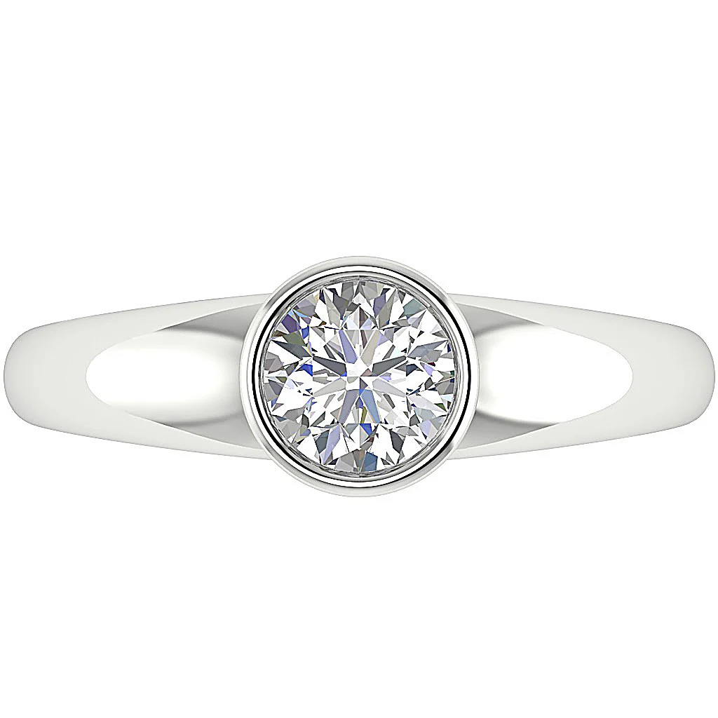 1.00 Ct Round Cut Lab Grown Diamond Bezel Set Solitaire Ring | 14K Gold (VS F) - Image 6