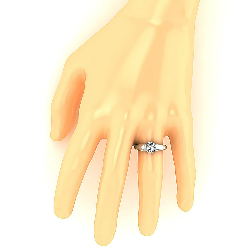 1.00 Ct Round Cut Lab Grown Diamond Bezel Set Solitaire Ring | 14K Gold (VS F) - Image 7