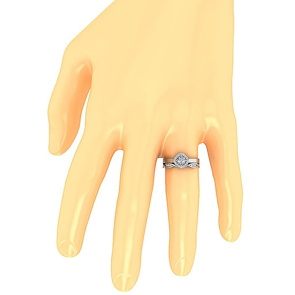1.00Ct Natural Solitaire Diamond 14K Solid Gold Bridal Engagement Ring Set - Image 7