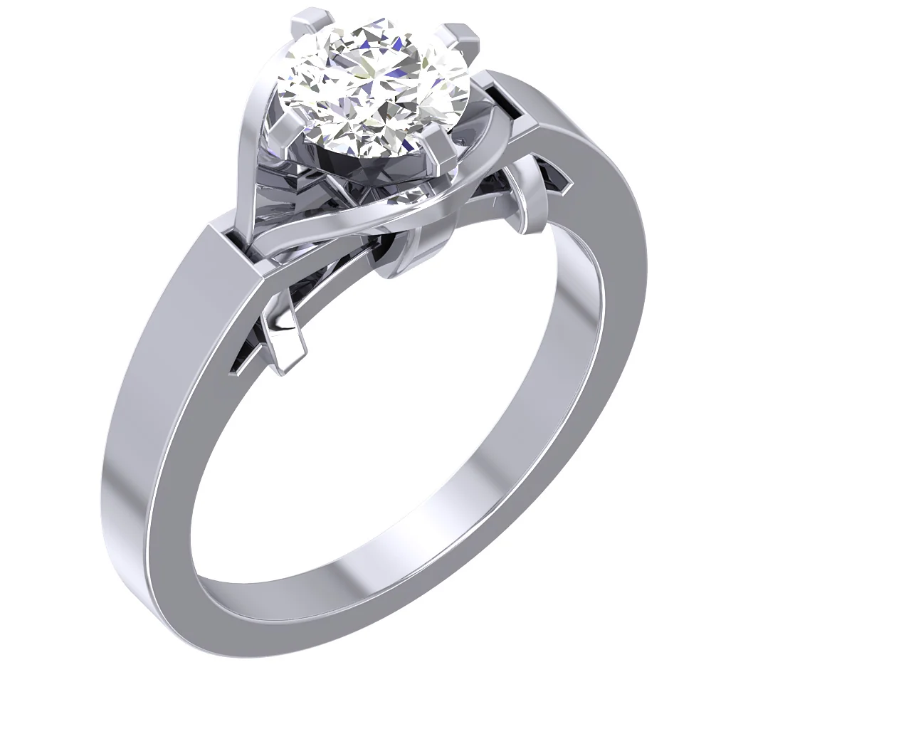 1.00 Ct Round Lab Grown Diamond Single Solitaire Engagement Ring - F VS