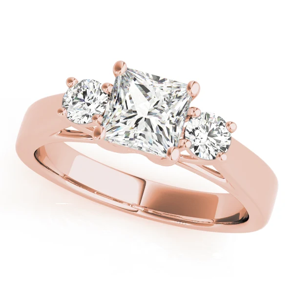 1.05-1.85ct Square Princess Round Cut Three-Stone Lab-Grown Diamond Ring | F Color VS Clarity - Image 3