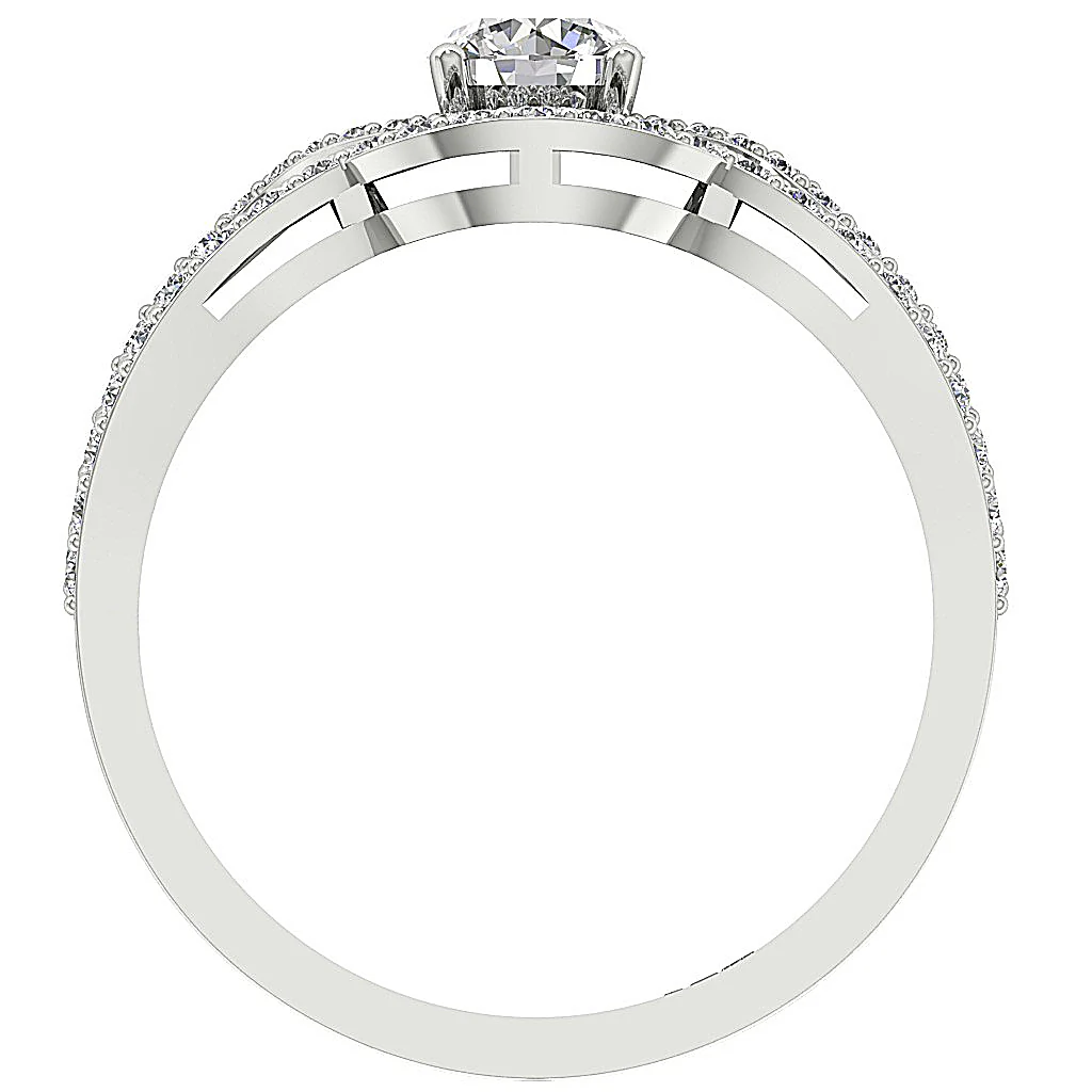 1.20 Ct Round Lab Diamond Split Shank Halo Bridal Ring Set - 14k Solid Gold VS F - Image 6