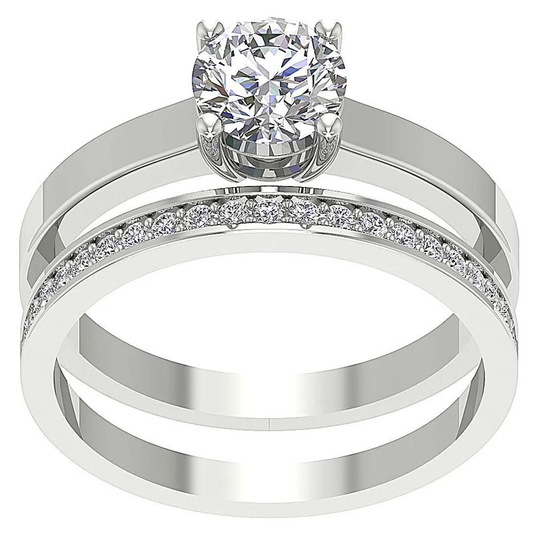 1.30Ct Round Cut Lab Grown Diamond Bridal Wedding Ring in 14K Gold