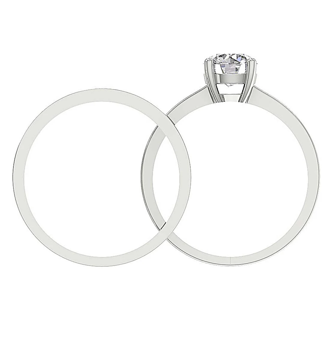 1.30Ct Round Cut Lab Grown Diamond Bridal Wedding Ring in 14K Gold - Image 5