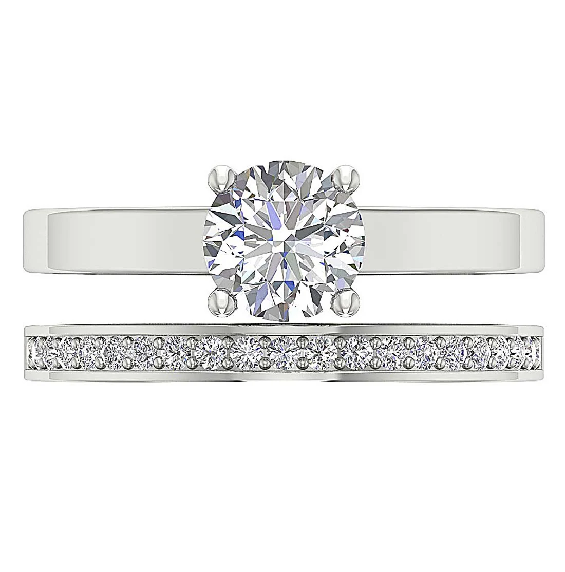 1.30Ct Round Cut Lab Grown Diamond Bridal Wedding Ring in 14K Gold - Image 6