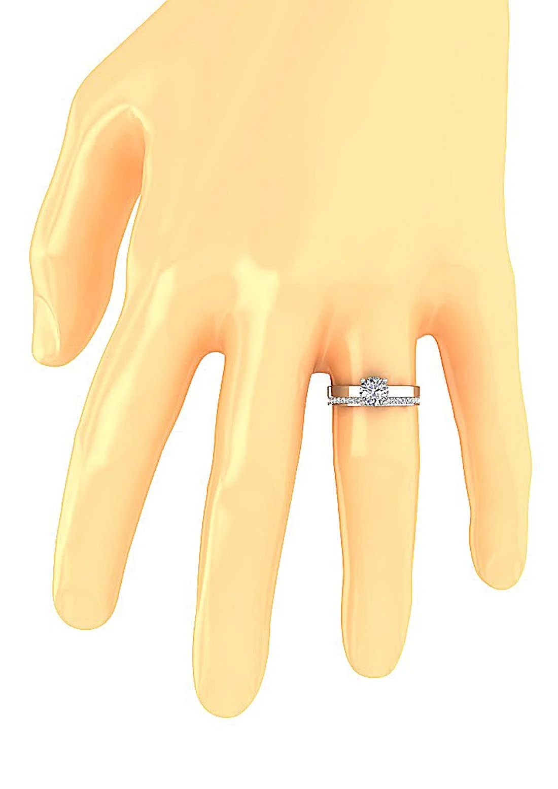 1.30Ct Round Cut Lab Grown Diamond Bridal Wedding Ring in 14K Gold - Image 7