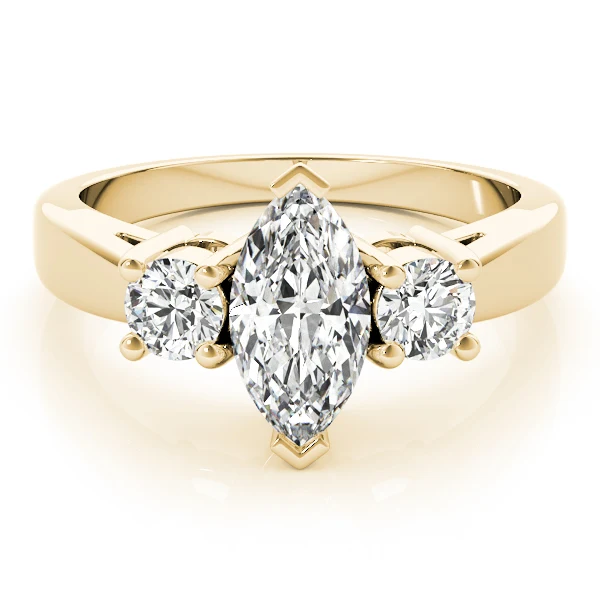 1.40 Carat Marquise Center with Round Side Lab Diamond 3 Stone Ring - Image 11