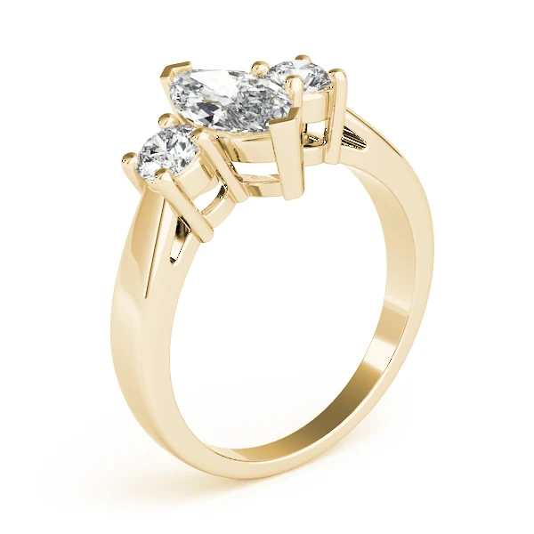 1.40 Carat Marquise Center with Round Side Lab Diamond 3 Stone Ring - Image 4